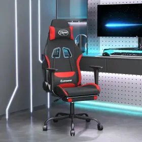 Gaming Chair Footrest Black Red Fabric 720287229407 With And