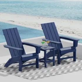 Skuk45113 Garpans Folding Adirondack Chair Set Of 2 Table Weather Resistant Foldable Fire Pit Blue