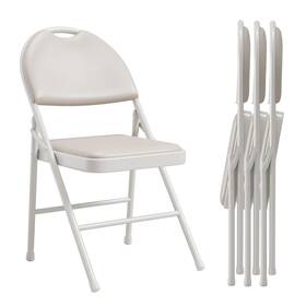 Garvee Adzh20250704008 Folding Chair 4piece Set Metal With Nonslip Foot Pads