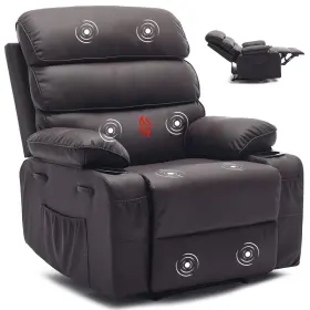 Hj-35yj5wfv4rniy0q Garvee Pu Leather Manual Recliner Chair With Massage And Heat 27 Inch Extra Wide
