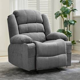 Garvee Phk 337gammb Gray Oversized And Overstuffed Breathable Fabric Recliner Lounge Chair