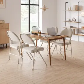 1o0cmycvo7byeqyyehj1ha9f Garveehome 4 Pack Folding Chairs With Fabric Padded Metal Foldable Chair Linen Cushion
