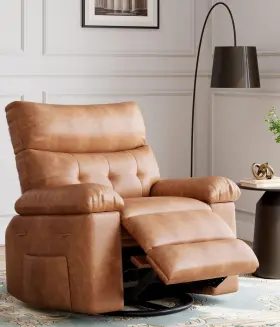 3385n5b7 Garveehome Oversized Recliner Chairs With Massage And Heat - 360 Swivel Lazy Rocking Ch