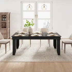 Ob7e Garveehome 800068647113 Farmhouse Dining Table For 6-8 People 71 Inch Non-extendable Black