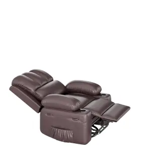 Cf8011-manu-brown-212xez4n Garveehome Leather Recliner Chair Manual With Comfortable Arms