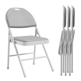 Fp9arljpbjqfpw60ootyzapery6y Garveehome Folding Chairs Set Of 4 Metal Foldable Chair In 1 Box Gray