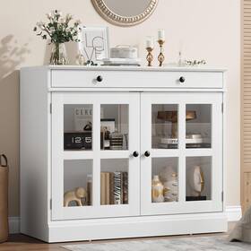 Garveehome Jlvjgz5q7tikrid9qrzl7qx2jhe8k 35.4 In Sideboard Buffet Cabinets With Glass Door Cabinet Storag