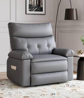 Garveehome Pho-337 Oversized Recliner Chair - Faux Pu Leather Manual For Adults Lazy C