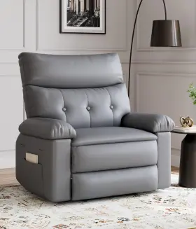 Pho-337 Garveehome Oversized Recliner Chair - Faux Pu Leather Manual For Adults Lazy C