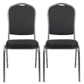 35840890 Gci Stackable Banquet Chairs With Crown Back - Black Set Of 2