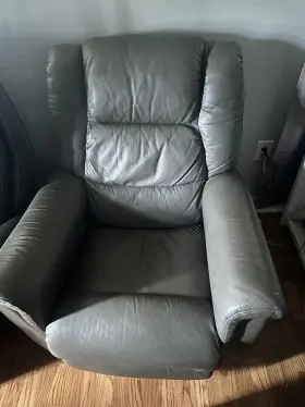 302059 Gdf Studio Jemma Tufted Bonded Leather Swivel Gliding Recliner Chair - Brown