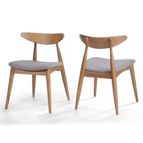 Gdfstudio 299970 Christopher Knight Home Barron Fabric With Oak Finish Dining Chairs 2-pcs Se