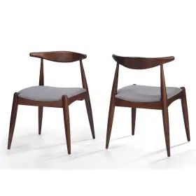 300007 Gdfstudio Christopher Knight Home Francie Fabric With Walnut Finish Dining Chairs 2-pc