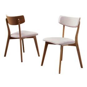 Gdfstudio 301305 Christopher Knight Home Chazz Midcentury Fabric Dining Chairs With Natural Oa
