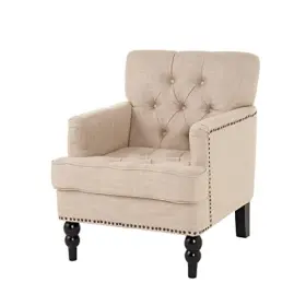 Gdfstudio 817056015137 Great Deal Furniture Tufted Club Chair Decorative Accent Studded Details