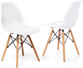 Giantex 705353155499 Set Of 2 Modern Dining Chairs Outdoor Indoor Shell Pp Lounge Side Chai