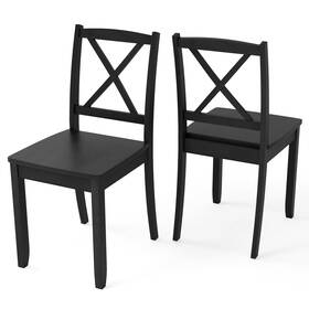 Giantex Gt11940-jvdk Wood Dining Chairs Set Of 2 Armless Kitchen With Rubber Legs &