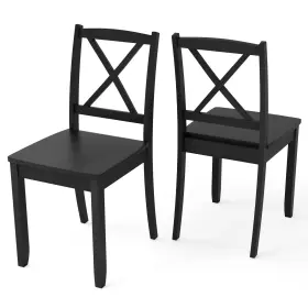 Gt11940-jvdk Giantex Wood Dining Chairs Set Of 2 Armless Kitchen With Rubber Legs &
