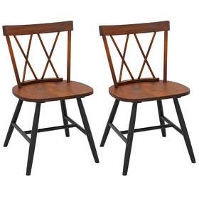 Giantex Gt12282hs-jv Windsor Dining Chairs Set Of 2 Farmhouse Wooden Kitchen Chair With Cross
