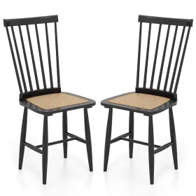 Gt13038-jvdk Giantex Windsor Dining Chairs Set Of 2 Farmhouse Mid-century Wooden With Spindle