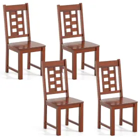 58188-kcwn Giantex Gt2 Wooden Dining Chairs Set Of 4 Kitchen Chair With Solid Rubber Wood Frame High