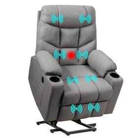 Giantex Gt65587sl -hw Power Lift Chair Electric Recliner Sofa For Elderly Fabric Reclining With