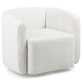 Hcst05358 Giantex Swivel Barrel Chair Modern Upholstered Sherpa Accent With Curved Backrest