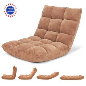 Giantex Hw57991be Folding Floor Chair 14 Adjustable Position Padded Sleeper Bed Couch