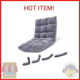Hw57991gr Giantex Folding Floor Chair With Back Support 14 Adjustable Position Padded Sl