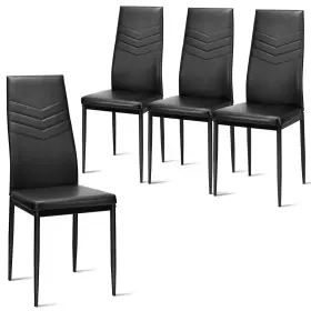 Hw60371-cs Giantex Set Of 4 Dining Chairs High Back Side With Pvc Leather And Non-slip Feet