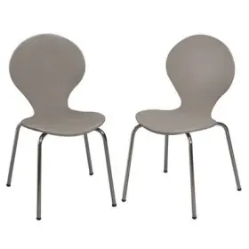 81628807 Gift Mark Set Of 2 Kidsft Bentwood Chairs With Chrome Legs Gray -