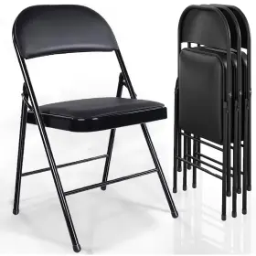 Givimo 719081243243 4 Pack Folding Chair Set Of Black