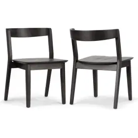 Ghdc-1441 Glamour Home Astor Black Solid Wood Chair With Curved Back Set Of 2