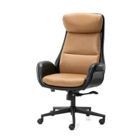 2026900007 Glitzhome Mid-century Modern Two-tone Color Faux Leather Gaslift Adjustable High