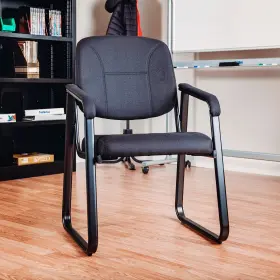 A8049npf Global Industrial 28f-bk Sled Base Reception Chair Fabric Upholstery Black