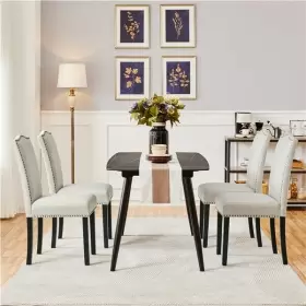 Glcddt0001 Globalbid Modern Dining Chairs Set Of 2 Fabric Upholstered Kitchen Used