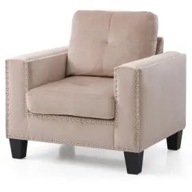 G314a-c Glory Furniture Nailer Velvet Chair In Beige