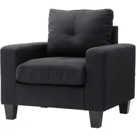 G475a-c Glory Furniture Newbury Twill Fabric Club Chair In Black