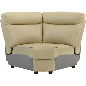 Glory Furniture G764b-w Ward Faux Leather Upholstered Wedge Chair In Putty