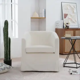 W680105115 Goodsilo 27.36 Inch Wide Swivel Chair Comfortable Modern Accent For Living Room