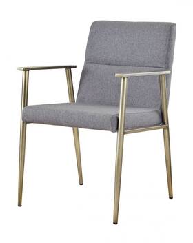 Gray Antique Brass Contemporary Dining Chair 606114578956