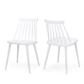 Great Deal Furniture 843345154775 Phoebe Hume Farmhouse Spindle-back Dining Chair Set Of 2 White