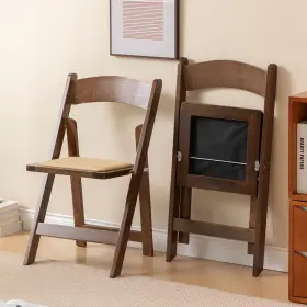 Mzzdy01zhuti Gtnsafp Wooden Folding Chair With Soft Cushion Simple And Stylish Comfortable Dura