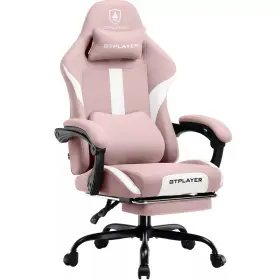 548039 Gtplayer Ergonomic Gaming Chair With Adjustable Armrests And Foot Support -pink