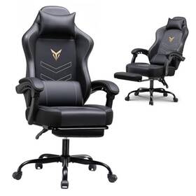 Gtplayer 810211832020 Gaming Chair With Footrest Recliner Black-with