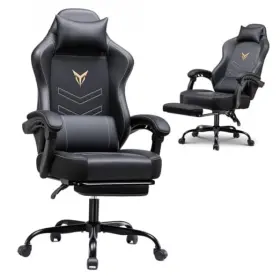 Gtplayer 810211832020 Gaming Chair With Footrest Recliner Black-with