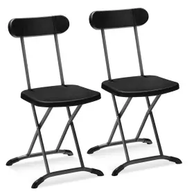 Ca-gm1518 Gymax Folding Chair 400lbs Plastic Chairs Set With Steel Frame And Ergonomic Curv