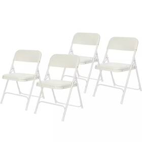 Hampden Furnishings 705353602665 Lucille Collection Ultra Light Plastic Card Table Folding Chair Bright White P