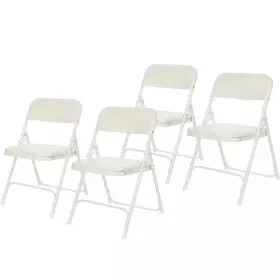 Hampden Furnishings 705353602665 Lucille Collection Ultra Light Plastic Card Table Folding Chair Bright White P