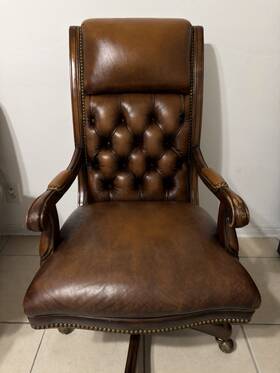 Hancock & Moore 1583st And Editorial Swivel-tilt Chair Leather Heirloom Chestnut Nutmeg